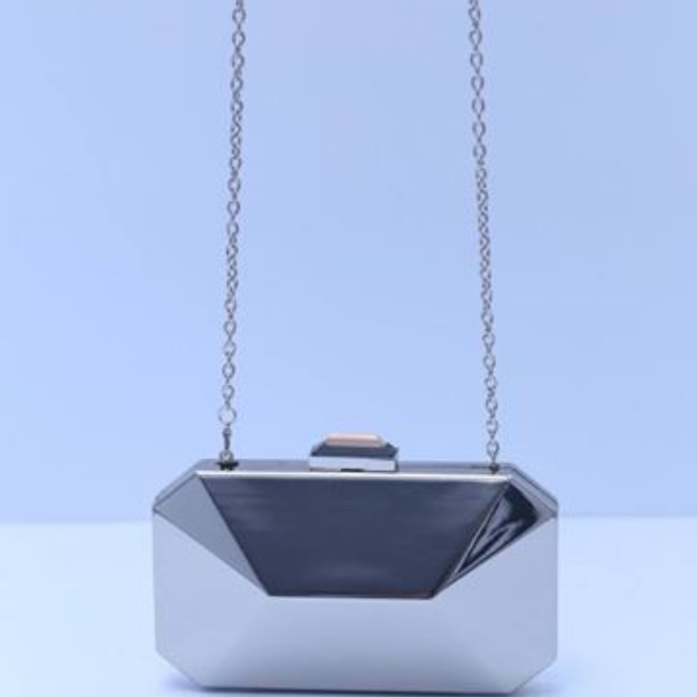 Silver Metallic Clutch